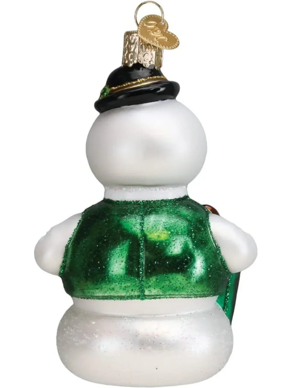 Handcrafted Glass Blown Snowman Ornament for Christmas Tree, Holiday Decor
